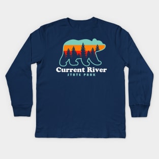 Current River State Park Missouri Bear Retro Vintage Sunset Kids Long Sleeve T-Shirt